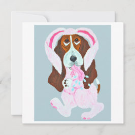 Convites Happy Easter Basset Hound Easter Bunny