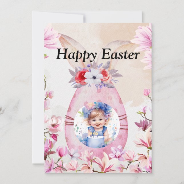 Convites Happy Easter with photo (Frente)