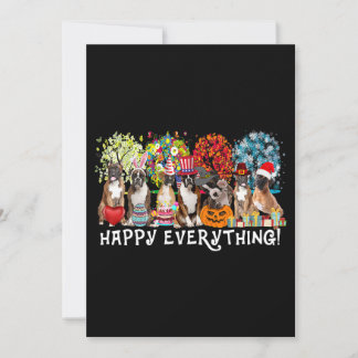 Convites Happy Everything Boxer Dog Seasons All Year Tree L
