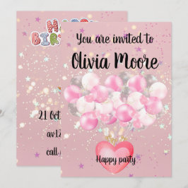 Convites Happy glitter magic baby sweet