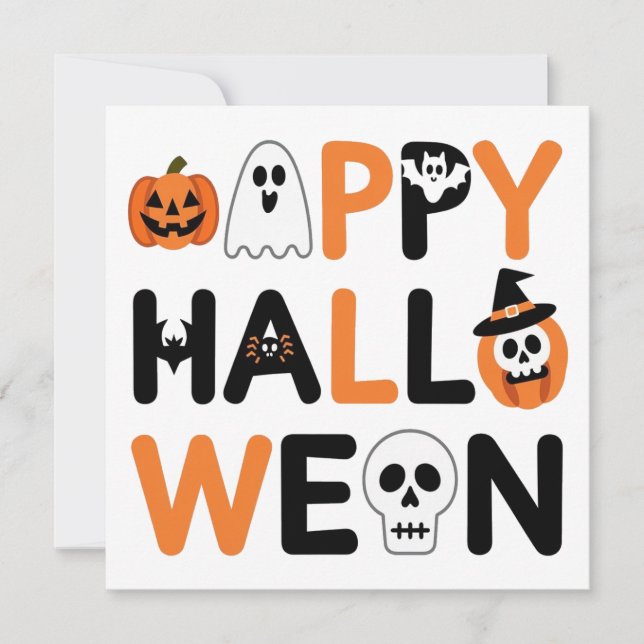 Convites Happy halloween  (Frente)