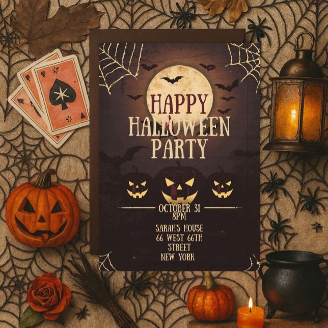 Convites Happy Halloween Party (Criador carregado)