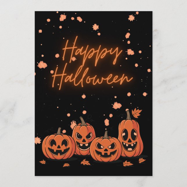 Convites Happy Halloween Postcard (Frente)