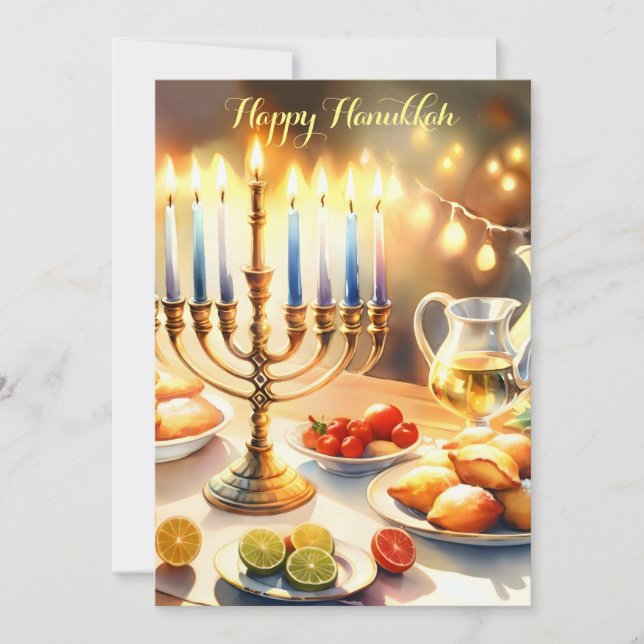 Convites Happy Hanukkah (Frente)