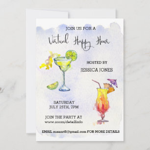 Convites Happy Hour Virtual de Coquetéis em Quarentena