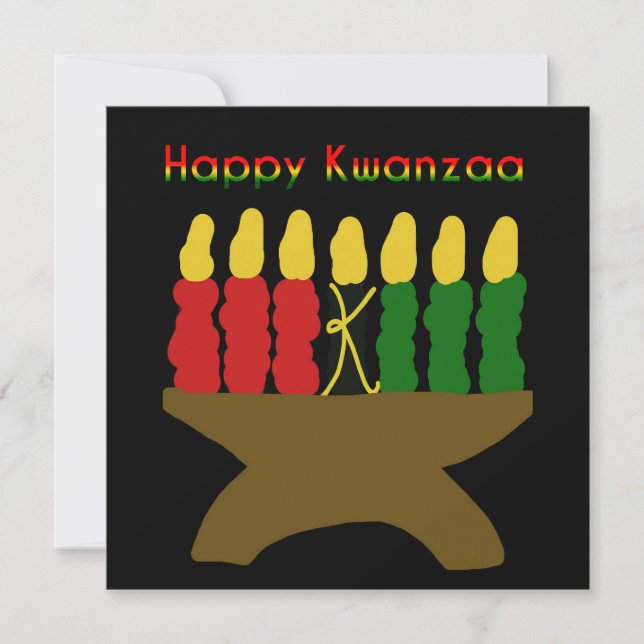Convites Happy Kwanzaa Kinara (Frente)