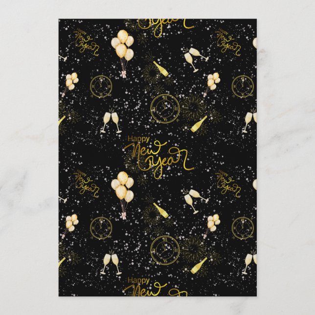 Convites Happy New Year 2026 Seamless Pattern (Frente)