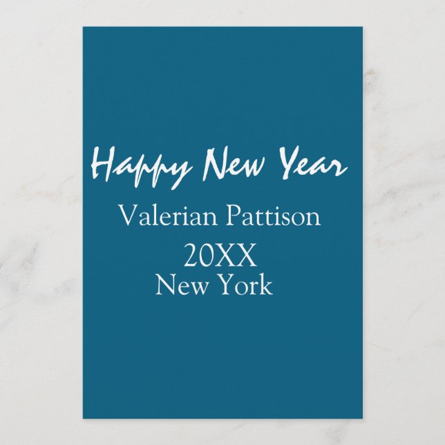 Convites Happy new year blue name place year boho simple  (Frente)