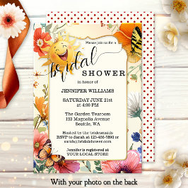 Convites Happy Retro Wildflower Watercolor Bridal Shower