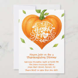 Convites Happy Thanksgiving Thankful Heart Pumpkin 
