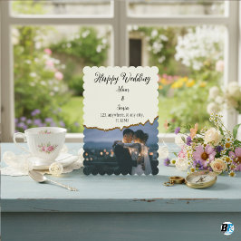 Convites Happy Wedding Minimalist Paper Cutting With Photo