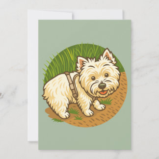 Convites Happy Westie on Nature Trail