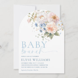 Convites Hargrove Blue Floral Baby Brunch Chá de fraldas Ar