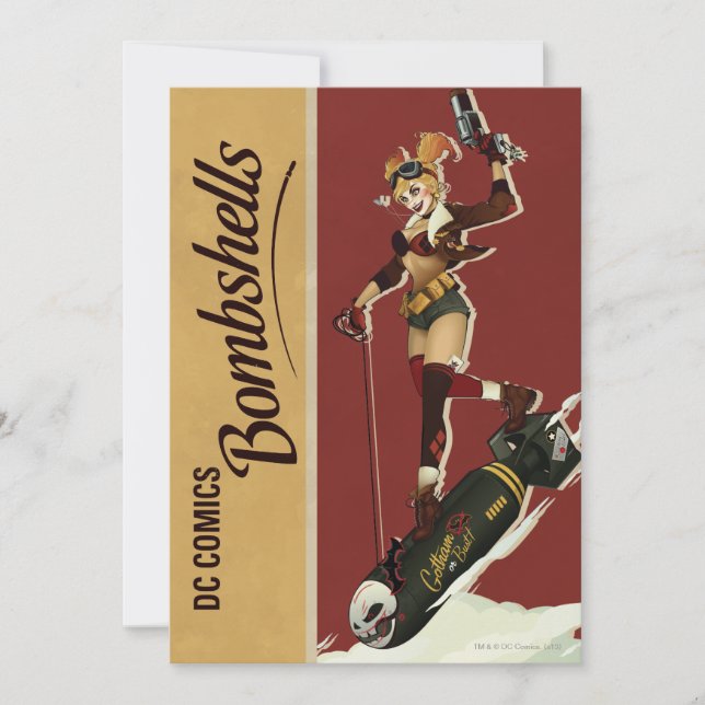 Convites Harley Quinn Bombshell Pinup (Frente)