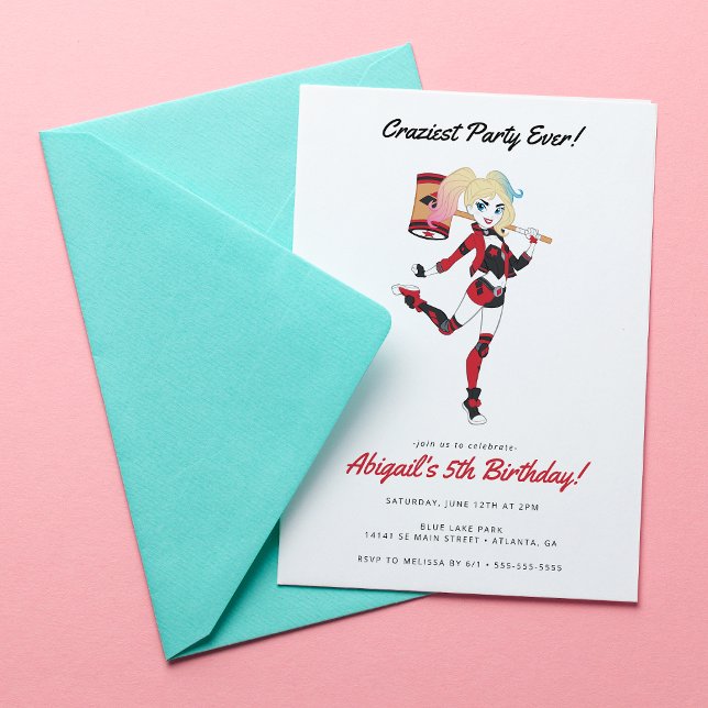 Convites Harley Quinn Girls Birthday (Criador carregado)