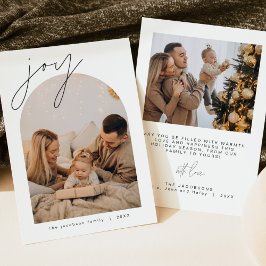 Convites HARLOW Joy Edgy Modern Arch Photo Holiday Invitati