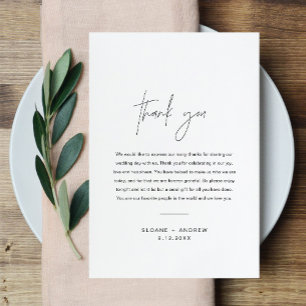 Convites HARLOW Wedding Obrigado Carta Nota de Napkin