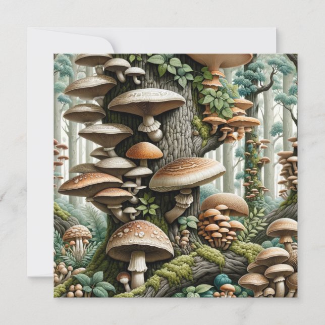 Convites Harmonia da Natureza: Padrão Botânico Sem Olhos (Frente)