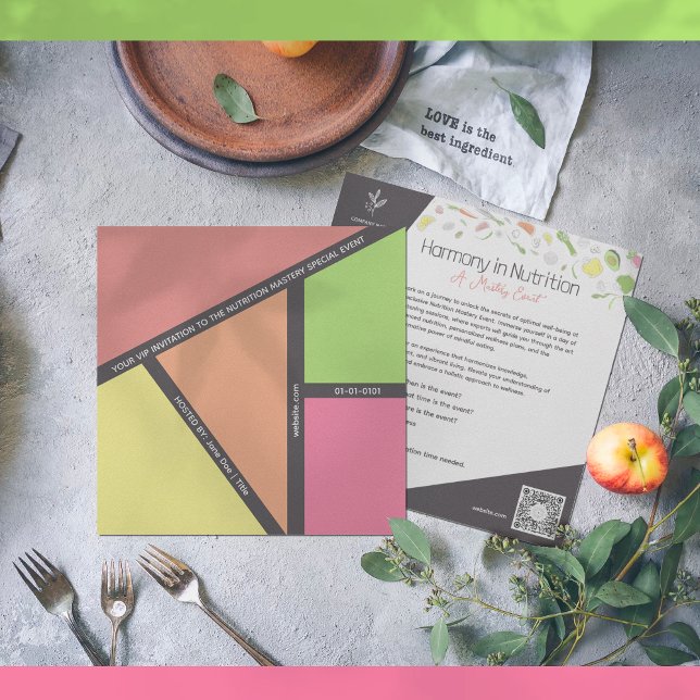 Convites Harmonia em Evento Nutricional ( Infuse your invitation with energy and style as you add your event title, date, and time. )