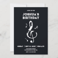 Harmonia musical - aniversário preto e branco