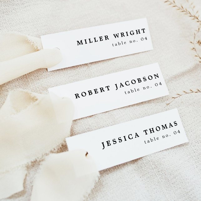 Convites HARPER Modern Minimalist Slender Place Card Name (Criador carregado)
