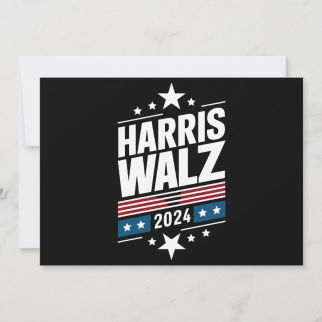 Convites Harris Valsa 2024 Kamala Harris Tim Valsa 2024  (Frente)
