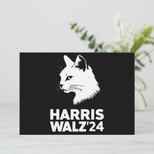 Convites Harris Waltz Eleição 2024 Gato Engraçado Kamala Ti
