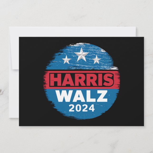 Convites Harris Walz 2024 Eleição Kamala Harris Tim Waltz (Frente)