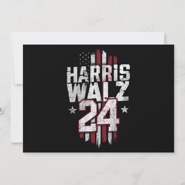 Convites Harris Walz 2024 Kamala Harris 2024 Tim Walz 2024 (Frente)