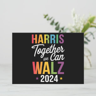 Convites Harris Walz 2024 Kamala Juntos Podemos LGBT