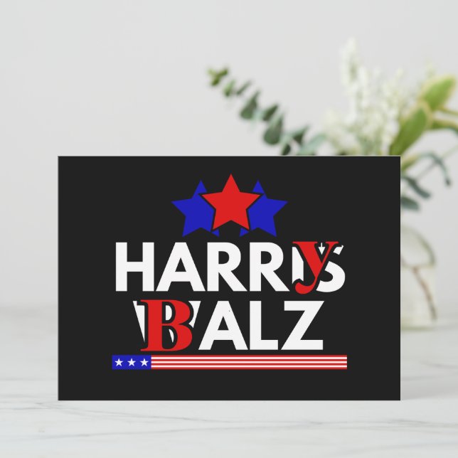 Convites Harris Walz 24 Harry Balz 2024 Meme Democráticos (Em pé/Frente)