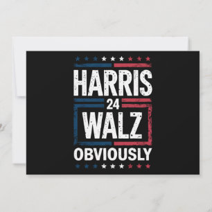 Convites Harris Walz Obviamente Harris Waltz 2024 Eleição