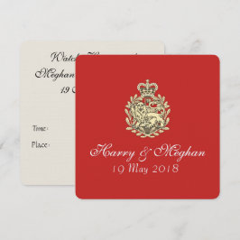 Convites Harry Meghan Royal Wedding Red Invitation (Quadrad