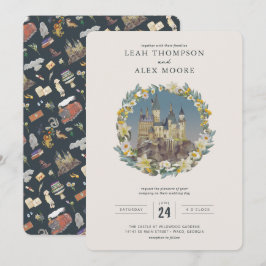 Convites Harry Potter | Casamento do castelo Floral Hogwart