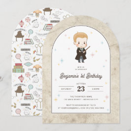Convites Harry Potter | Chibi Draco Malfoy Mago Aniversário
