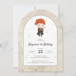 Convites Harry Potter | Chibi Ron Weasley Mago Aniversário