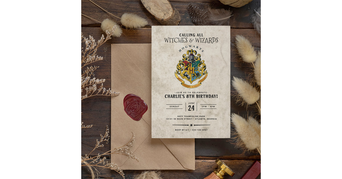 Convite Harry Potter Birthday, Painéis Alcalços Ravenclaw