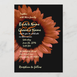 Convites Harvest Orange Sunflower Wedding Ver 007