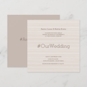 Convites Hashtag casamento do marfim elegante moderno e lis
