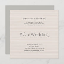 Hashtag moderna e elegante cinza stripes casamento