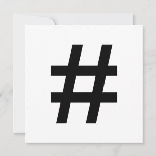 Convites #HASHTAG - Símbolo de Hash Preto
