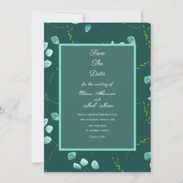 Convites Hastes de Aquarela Jardim Azul Casamento Salve a D