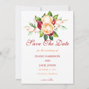 Convites Hastes de Aquarela Rosa e Amora para Casamento