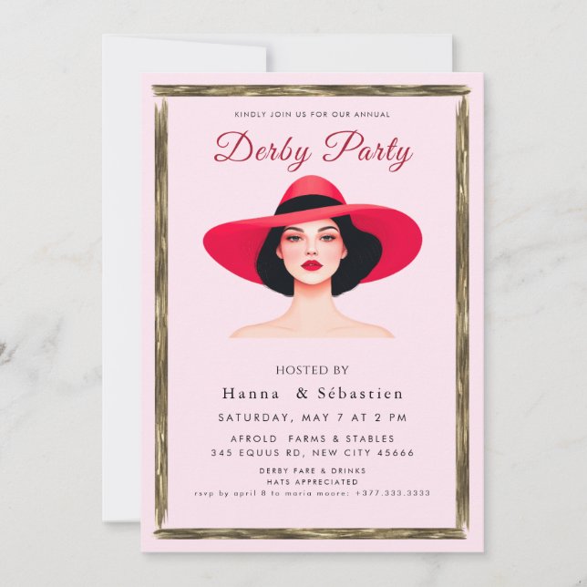Convites  Hat Derby Party Invitation (Frente)