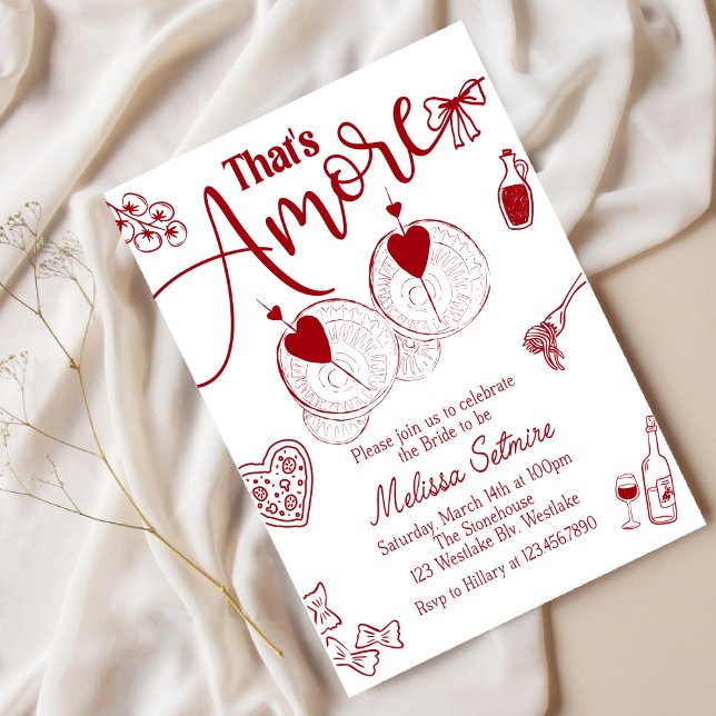 Convites hat’s Amore Bridal Shower Invitation, Italian Them (Criador carregado)