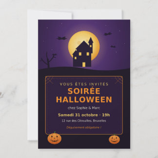 Convites Haunted House Full Moon Pumpkins Halloween Party I