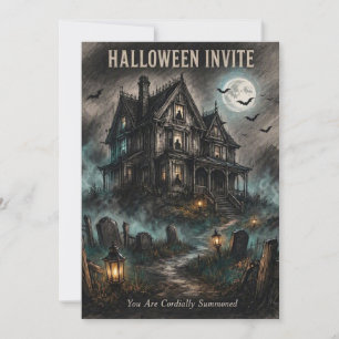 Convites Haunted House Social • Mansão Vitoriana de Hallowe