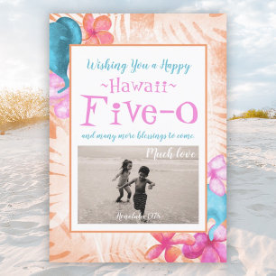Convites Havaí 5-0 50º Aniversário, Coral, Rosa, Aqua