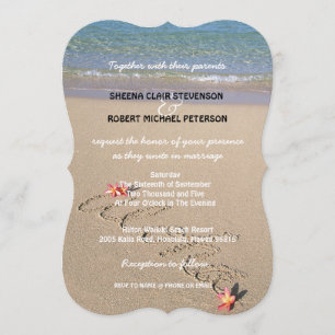 Convites Havaí Aloha Plumeria Flower Beach Invites