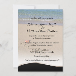 Convites Havaí Aloha Plumeria Flower Beach Invites